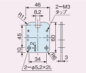 モーターローラ単体　取付金具/取付け方法　φ42.7廻り止め金具図面