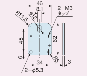 モーターローラ単体　取付金具/取付け方法　φ57（PSS-V除く）・φ60.5廻り止め金具図面