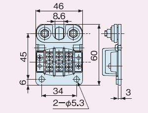 モーターローラ単体　取付金具/取付け方法　φ48.6端子台図面